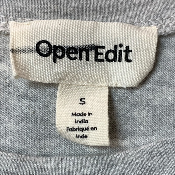 Open Edit Boxy Crop Organic Cotton T Shirt in Heather Grey - Picture 7 of 9